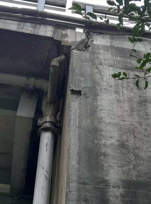 Además, se constató la falta de mantenimiento en las cajas receptoras de agua pluvial ubicadas en el puente, las cuales están obstruidas por arena y basura.