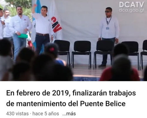 "Mantenimiento asegurado por Jimmy Morales"