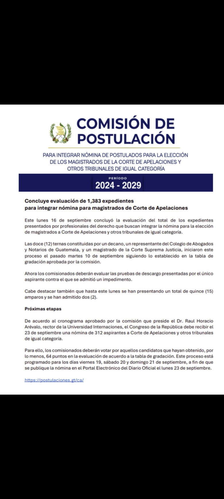 Foto: Comisión de Postulación