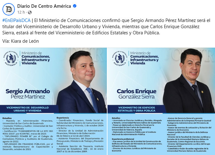 Perfiles de los nuevos viceministros