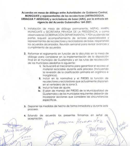 Acuerdos y mesas de diálogo