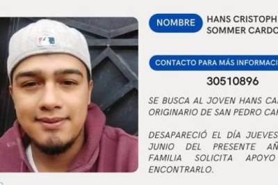 Realizan operativos por la desaparición de Hans Cristopher Sommer