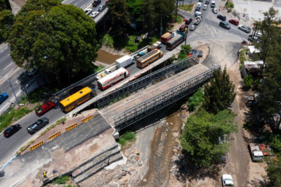 Obra suspendida: Q42.4 millones pagados por la rehabilitación del puente Villa Lobos