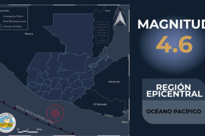 Sismo de magnitud 4.6 se registra frente a las costas del Pacífico de Guatemala