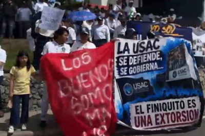 Reportan manifestación en avenida Petapa a favor de Walter Mazariegos