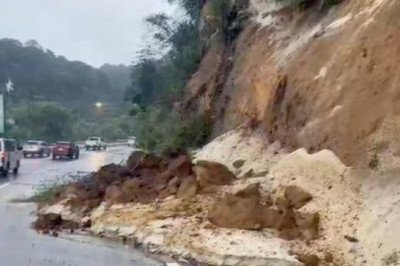 ¡Cuidado! Un nuevo derrumbe obstaculiza un carril en la Interamericana este jueves