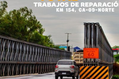 Anuncian cierre vial en el km 154 de la ruta al Atlántico por trabajos en el puente Santiago