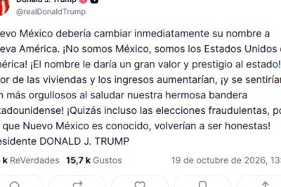 Trump vuelve a proponer que Nuevo México cambie su nombre a “Nueva América”